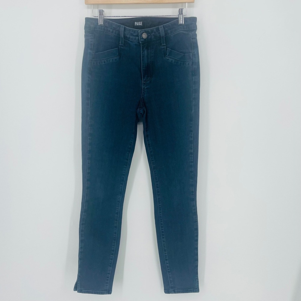 Paige Transcend Skinny Jeans Dark Wash Side Slit‎ Ankle Size 29 Made in USA